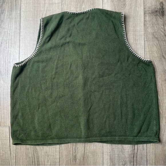 Vintage Cabin Creek Fall Leaves Knit Sweater Vest - Picture 2 of 2